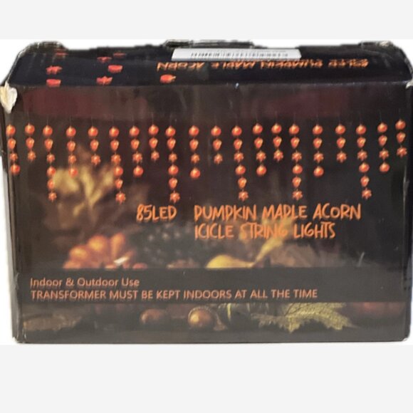 85 LED Pumpkin Maple Acorn Icicle String Lights Indoo r/ Outdoor 8 Modes 30V - Picture 1 of 2